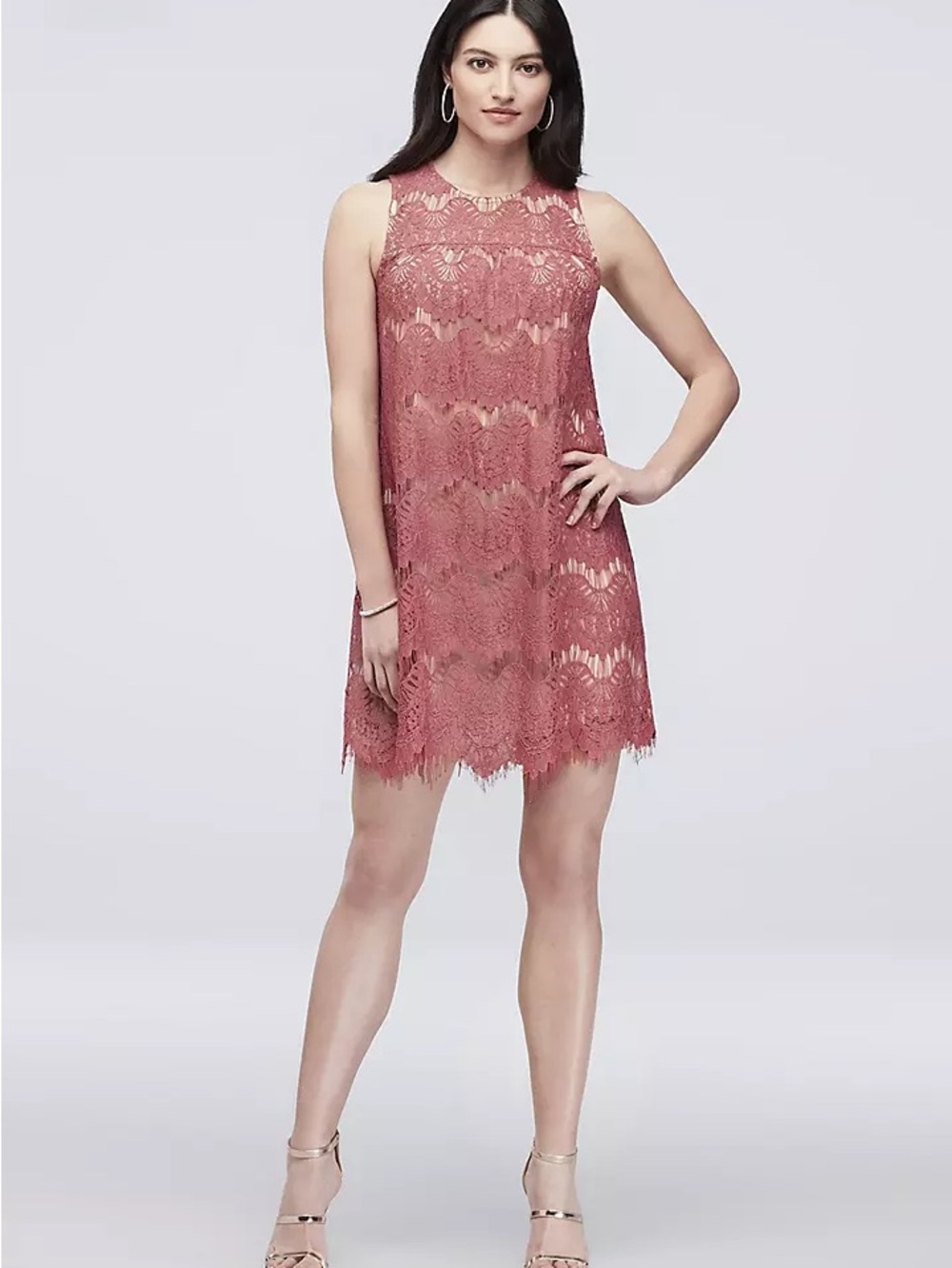 Speechless Rose Lace Sleeveless Mini Dress